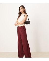 JDY Tall - Pantalones Dad De Pernera Ancha Con Detalle De Botón De -Rojo - Lyst