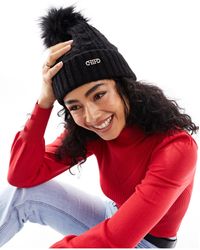 River Island - Cable Knit Pom Beanie - Lyst