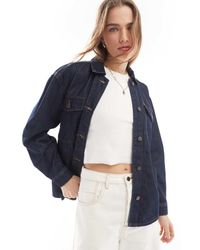 Jdy - Chaqueta Vaquera Con Lavado Oscuro De -Azul Marino - Lyst