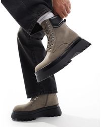 ASOS - – e arbeiter-schnürstiefel mit dicker sohle - Lyst