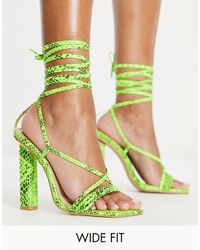 SIMMI - Simmi London Wide Fit Frances Heeled Sandals With Ankle Ties - Lyst