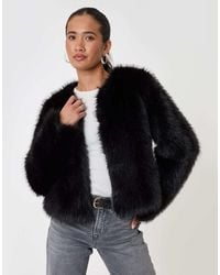 Threadbare - Collarless Faux Fur Jacket - Lyst