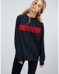 Dr. Denim Oversized Sweatshirt With Textured Slogan - Black