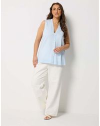 Yours Clothing - Knitted Button Front Vest Top - Lyst