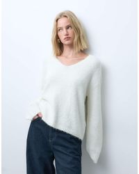 Vero Moda - Oversized V Neck Soft Knit Jumper - Lyst