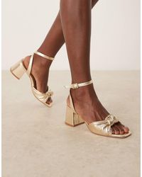 ASOS - Wide Fit Hansel Knotted Mid Heeled Sandals - Lyst
