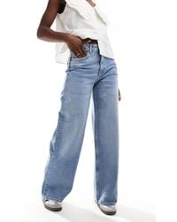 Object - – mittele jeans mit geradem schnitt und western-detail - Lyst
