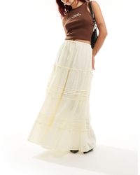 Reclaimed (vintage) - Western Maxi Skirt-white - Lyst