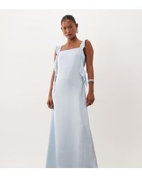 Vero Moda - Satin Cowl Neck Maxi Dress With Draping Frill Detail - Lyst