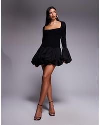 ASOS - Knitted Mini Dress With Bubble Hem And Cuff - Lyst