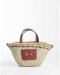 Mango - Raffia Bucket Crossbody Bag - Lyst