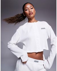 ASOS - Weekend Collective Co-ord Waffle Button Top With Nylon - Lyst