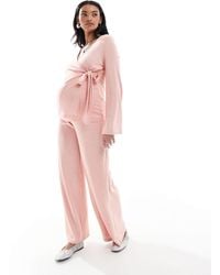 Mama.licious - Mamalicious maternity - pantalon large d'ensemble en jersey flammé - Lyst