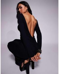 ASOS - Plunge Back Maxi Slash Neck Dress - Lyst