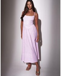South Beach - Stripe Smocked Maxi Dress - Lyst