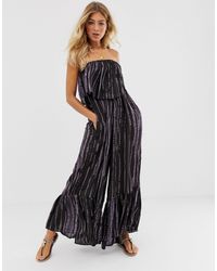 Free People Комбинезон С Принтом Тай-дай Summer Vibes-черный