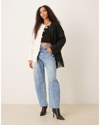 Y.A.S - Contrast Jacket With Fringed Hem - Lyst
