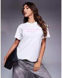 In The Style - 'Dream Girl' Slogan T-Shirt - Lyst