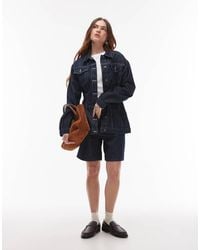 TOPSHOP - Denim Loose Fit Jort - Lyst