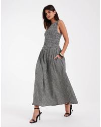 Gap - Drop Waist Seersucker Maxi Dress - Lyst