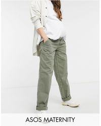 ASOS - Asos design maternity - pantalon chino ample avec bande recouvrant le ventre - kaki - Lyst