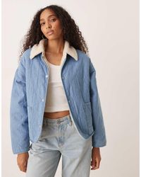 Roxy - Not So Basic Sherpa Lined Denim Jacket - Lyst