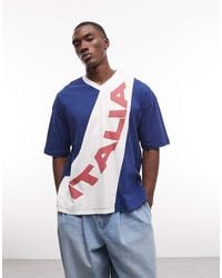Collusion - Sportief Oversized T-Shirt Met V-Hals En Italia-Print - Lyst