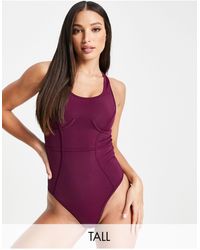 ASOS 4505 Tall Swimsuit With Open Back Detail - Pink