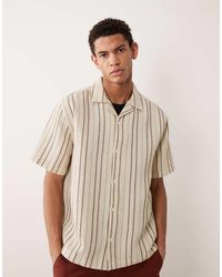 ASOS - Relaxed Camp Collar Waffle Textured Shirt - Lyst