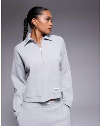 ASOS - Weekend Collective Co-ord Half Zip Waffle Sweatshirt - Lyst