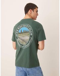 Abercrombie & Fitch - T-Shirt Classica Grigia Con Stampa Ispirata Al Tennis Sul Retro - Lyst