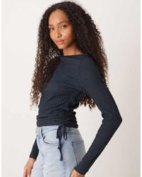ASOS - Top Met Bubbeltextuur En Lange Mouwen - Lyst