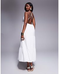 Princess Polly - Vestito Lungo A Balze Con Incrocio Sul Retro E Schiena Scoperta - Lyst