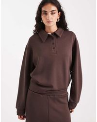 Brave Soul - Sweatshirt Met Kraag Van Scuba-Achtige Stof - Lyst
