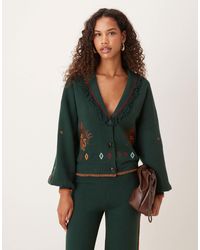Never Fully Dressed - Safari Embroidered Knitted Cardigan - Lyst