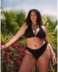 ASOS - Asos Design Curve Cara Crochet High Leg Bikini Bottom - Lyst