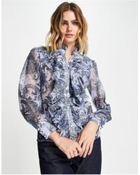 River Island - Ruffle Front Blouse - Lyst