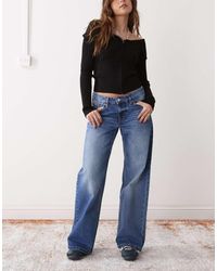 Monki - Imoo Low Waist Wide Leg Jeans - Lyst