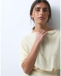 ASOS - Sheer Slub Batwing Sleeve Top With Cinched Waist - Lyst