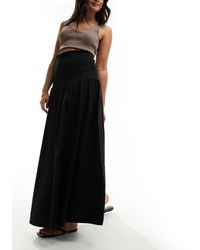 ASOS - Shirred Waist Low Rise Maxi Skirt - Lyst