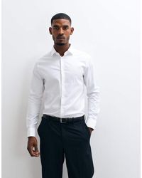ASOS - Slim Fit Easy Iron Twill Dress Shirt With Double Cuffs - Lyst