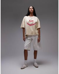TOPSHOP - Jersey Graphic La Print T Shirt - Lyst