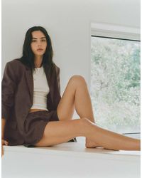 Pull&Bear - 100% Linen Fitted Blazer - Lyst