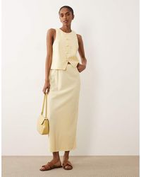 Mango - Laguna Linen Mix Column Maxi Skirt Co-Ord - Lyst