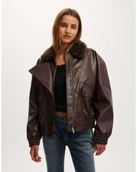 Cotton On - Darcy Faux Leather Bomber - Lyst