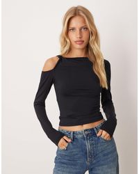 ASOS - Polyamide Twist Cold Shoulder Top - Lyst