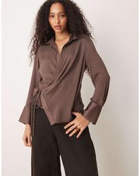 Mango - Camicia Drappeggiata - Lyst