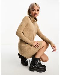 ONLY - Roll Neck Knitted Mini Jumper Dress - Lyst