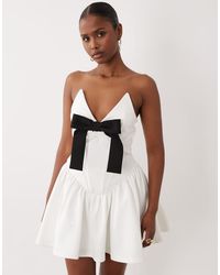 ASOS - Mini Dress With Velvet Bow Detail - Lyst