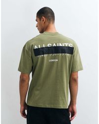 AllSaints - Redact Oversized Embroidered Logo T-Shirt - Lyst